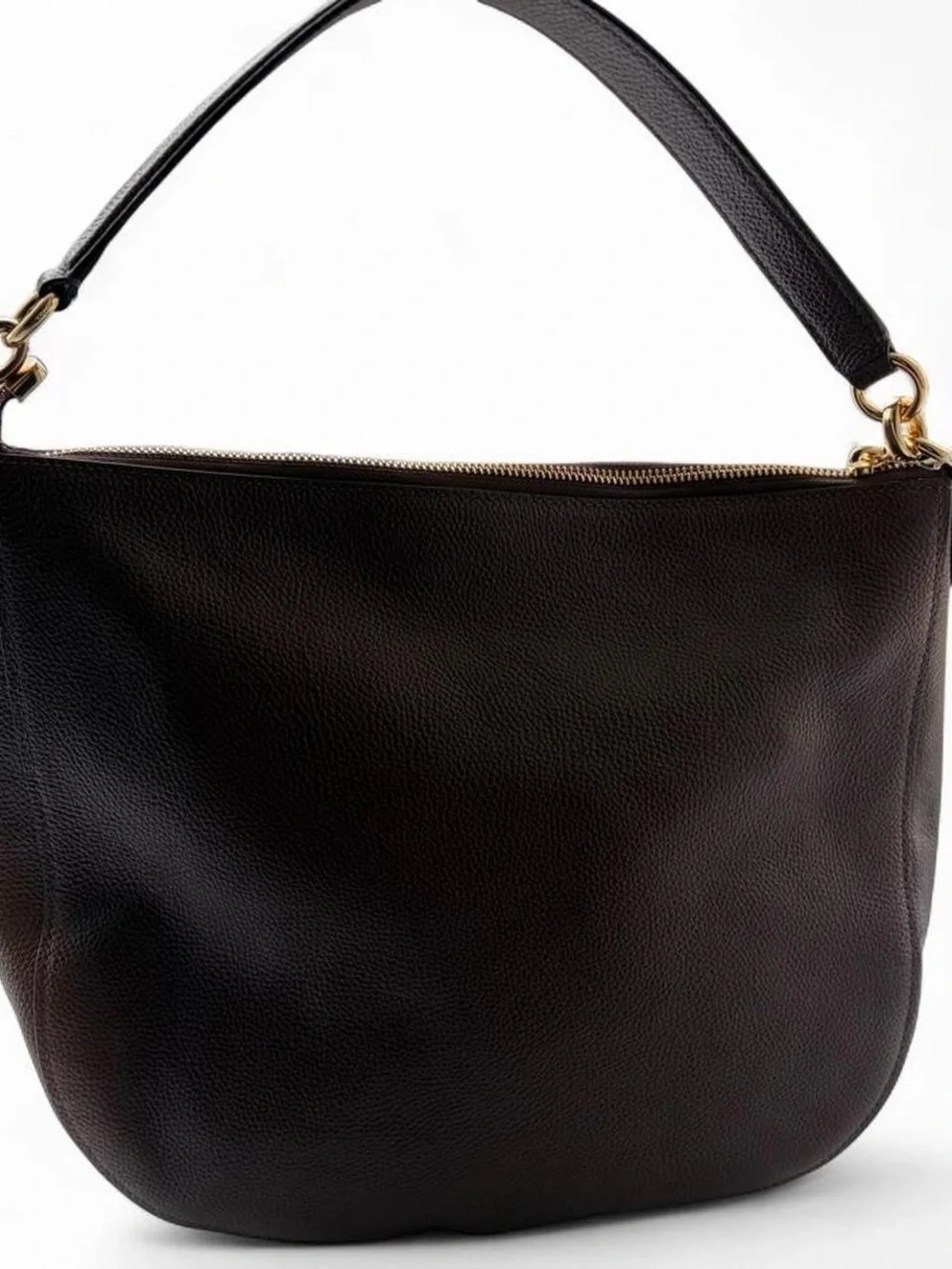 Coach Pebbled Leather Hobo in Burgundy with Gold Hardware